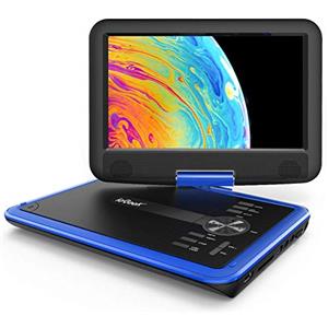 ieGeek Lettore DVD portatile da 11,5 pollici con batteria 5 ore, scheda SD, ingresso USB e uscita AV, schermo girevole a 360°, funzione di ripresa, indipendentemente dalla regione