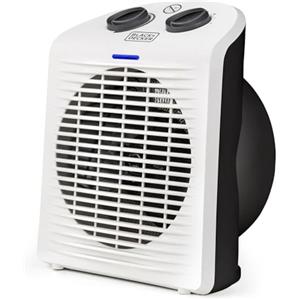 BLACK+DECKER BXSH2000E - Termoventilatore 2000W | 2 Livelli di Riscaldamento + Ventilatore | IP21 per Bagno | Termostato Regolabile | Anti-Surriscaldamento & Anti-Ribaltamento | Compatto con Maniglia