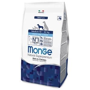 Monge Ricco Di Pollo Puppy & Junior Cibo Secco Per Cani Cuccioli Taglia Media Sacco 800G