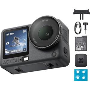 DJI Osmo Action 6 Combo Standard, action cam con sensore quadrato 1/1,1″, apertura variabile, resistente al freddo (Kit OA6 Standard)
