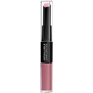 L'Oreal Paris L'Oréal Paris MakeUp Rossetto Balsamo 2in1 Infaillible 2 Step 24H, Rossetto a Lunga Tenuta, Balsamo Idratante, Effetto No Transfer, 125 Born to Blush