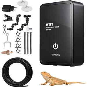PORFOYO Sistema intelligente di bilanciamento rettile, impianto di irrigazione terrario, atomizzatore automatico per camaleon, umidificatore terrario, umidificatore rettile, sistema di nebbia per anfibi