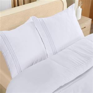 Utopia Bedding Copripiumino Una Piazza E Mezza - Copripiumino In Microfibra Di Poliestere 200x200cm + Federe Ricamate 80x80cm - (Bianco)
