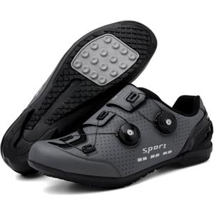 Treer Scarpe MTB Uomo Donna, Scarpe Ciclismo Strada Uomo, per Bici da Corsa, Spinning, Gravel, Mountain Bike, Flat - Suola in Gomma, 37-48 EU (Antracite,39)