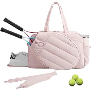 Genérico Borsone da tennis, con scomparto per scarpe, impermeabile, borsa per racchette, borsa da palestra per campo da tennis, allenamento, gite nel fine settimana, pendolari, viaggi d'affari, 48 x