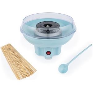 Petra PT2641BLVDEEU7 - Macchina per zucchero filato, include misurino e 50 bastoncini, 400W, Blu retrò Macchinetta per Zucchero Filato Soffice, Portatile Ideale per festa bambini, Piedini antiscivolo