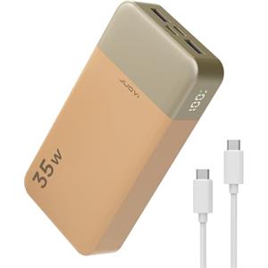 JUOVI Power Bank 20000mAh Caricatore Portatile, 35W Ricarica Rapida Batteria Esterna PD 3.0 QC 4.0 con Display LED, Batteria da Viaggio con 2 porte USB C e 2 porte USB A per iPhone serie 16/15/14