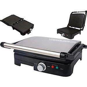 Suinga Panini grill professionale 7 livelli di temperatura, Griglia elettrica, Piastra/Bistecchiera con rivestimento in pietra 3Set di 5 34. 2000 W maniglia di toque freddo. Piastra antiaderente