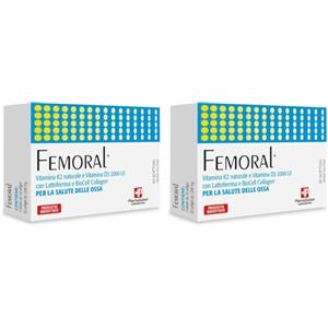 P PharmaSuisse Laboratories Femoral® Integratore Alimentare per la salute delle Ossa - a base di Vitamina K2 naturale e Vitamina D3 ad alto dosaggio, con Lattoferrina e BioCell Collagen® - 30 softgel (Confezione da 2)