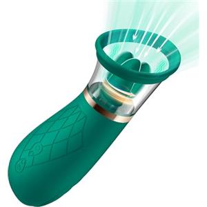 FIDECH Succhia Clitoride Vibratoreper Donna Professionale per Squirt Stimolatore Clitoride Femminile, 3 in 1 Vibratore Sexytoysys Donna con 4 Modalità Suzione 5 Licking e Rotazione a 360° per Coppie