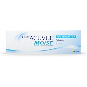 ACUVUE 1-DAY Acuvue MOIST for ASTIGMATISM - Lenti a contatto giornaliere; protezione UV;+0.00 diottrie; Cilindro -1.25 ; Asse 50 ; BC 8.5; DIA 14.50; 30 lenti