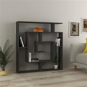 Dmora Bibliothèque Kraz, Etagère de bureau, Porte-livre mobile, Librairie, 125x22 h129 cm, Anthracite