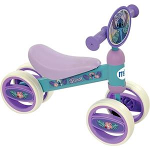 Disney Stitch Triciclo bambino 47 x 25 x 37 cm max. 15 kg + 1 anno, 3 ruote antiforatura, sedile ergonomico, struttura stabile, design colorato, bicicletta senza pedali, giocattoli interni (77770)