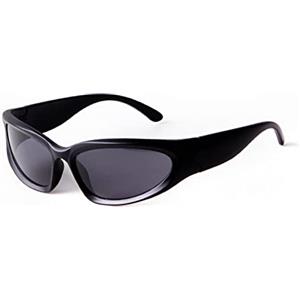 ADEWU Occhiali Sportivi Occhiali da Sole da Uomo Occhiali da Guida Protezione UV400 Occhiali da Sole Ovali da Donna Argento
