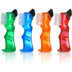 EJRUP 4 Pezzi Protesi dentale scovolino denti,manico ergonomico antiscivolo,Spazzolino da denti per protesi, spazzola per protesi dentarie,igiene orale e pulizia di denti finti