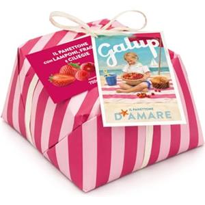 Galup Panettone d'Amare 750g con Lamponi, Fragole e Ciliegie - Ideale per l'Estate - Ricetta Fresca con Frutta Rossa - Lievitazione Naturale