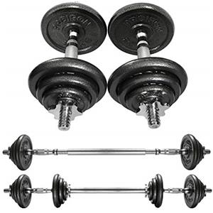 PROIRON Ghisa 20Kg Manubri Regolabili Set con Prolunga Barra della Maniglia Perfetta per Body Building, Pesistica Fitness, Allenamento, Palestra Casa