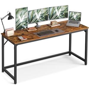 VASAGLE Scrivania per Computer, Postazione Lavoro, 60 x 160 x 76 cm, Scrivania da Ufficio, Studio Camera da Letto Soggiorno, Marrone Vintage e Nero Inchiostro LWD121K01