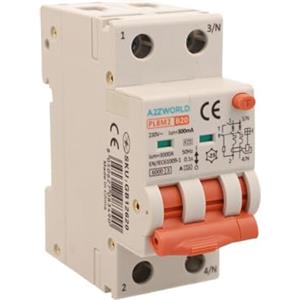 A2ZWORLD Interruttore Differenziale Magnetotermico Tipo A 300mA 20A B20, Bipolare 2P Reali (NO 1P+N), Curva B 6kA, Doppio Leva con Diagnostica Visiva, 2 Moduli DIN, Serie PL8M2