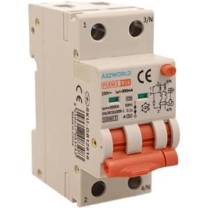 A2ZWORLD Interruttore Differenziale Magnetotermico Tipo A 300mA 16A B16, Bipolare 2P Reali (NO 1P+N), Curva B 6kA, Doppio Leva con Diagnostica Visiva, 2 Moduli DIN, Serie PL8M2