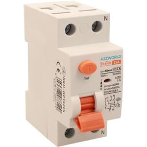 A2ZWORLD Interruttore Differenziale Puro Tipo A 300mA, Salvavita 25A, RCCB 1P+N 10kA 220V, 2 Moduli DIN, Serie PR8HM Elettromagnetica, Certificato IEC61008-1