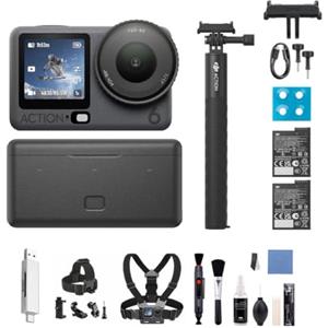 DJI Osmo Action 6 Combo Potenziato, action cam con sensore quadrato da 1/1,1″, fotocamera 4K apertura variabile da f/2,0 a f/4,0, autonomia estesa (Case + Screen Protector + Fill Light)