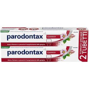 Parodontax Dentifricio Classico Bipack - Previene il sanguinamento delle gengive - 2 x 75 ml con fluoro e bicarbonato di sodio