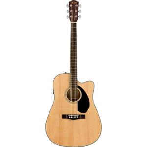 Fender CD-60SCE Chitarra Elettro-Acustica Dreadnought, Adatta a Principianti e Intermedi, Tastiera in Noce, Naturale, Include Lezioni Virtuali Gratuite