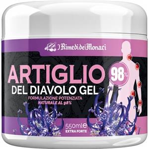 I Rimedi Dei Monaci Gel Artiglio del Diavolo e Arnica con Capsico 550 ml, Pomata Extra Forte per Muscoli con Artiglio del Diavolo e Arnica, Crema Per Massaggi Locali Rilassanti, 100% Made in Italy - Rimedi dei Monaci