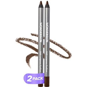 Wonderskin 1440 Longwear Matita Eyeliner Nera, Confezione da 2 - Matita Eyeliner Impermeabile, Temperabile e Anti-Sbavatura (Brown Sugar)
