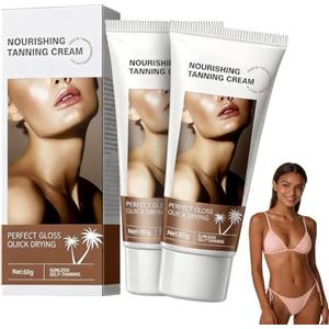 EHIOG 2PC Autoabbronzante Viso E Corpo,Autoabbronzante corpo,Crema Abbronzante,Effetto Abbronzatura Naturale Progressiva, Abbronzatura Forte e Duratura 60g