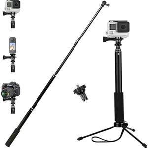 Vvhooy allungabile selfie stick con universale mini treppiede e adattatore per GoPro Hero 5/Xiaomi Yi/Akaso/Apeman/campark-occhiali/Dbpower/Fitfort sport Action Camera e più (94 cm)