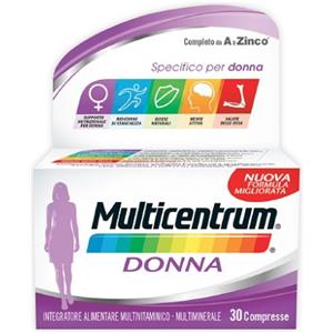 Multicentrum Donna - Integratore Alimentare Multivitaminico-Multiminerale 30 Compresse con Vitamina D e Calcio