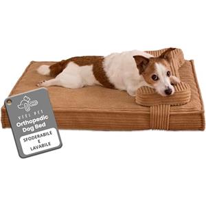 VEEL PET Materassino-Cuccia Ortopedico per Cani con Cuscino Regolabile a Forma di Osso - Fodere Lavabili e Impermeabili, Antiscivolo, Ideale per Articolazioni e Riposo Ergonomico (MEDIUM)