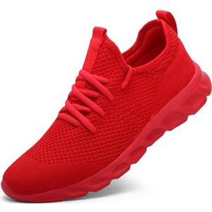 Damyuan Donna Scarpe da Running Ginnastica Camminata Sportive Trekking Tennis Trail Jogging Palestra Mesh Basket Sport Outdoor Fitness Sport Platform Sneakers Rosso 41 EU