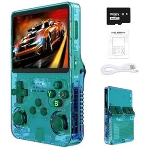 AIUOUS R36S 2025 Nuova Console di Gioco Portatile Rétro, 20000+ Giochi HD Mini Console Video Rétro, Schermo IPS da 3,5 Pollici, Console Portatile per Videogiochi Arcade, Regalo per Adulti (Verde)