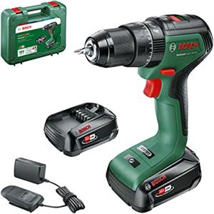 Bosch Trapano con percussione a batteria UniversalImpact 18V-60 (2 batterie da 2,0 Ah, sistema 18 Volt, in valigetta