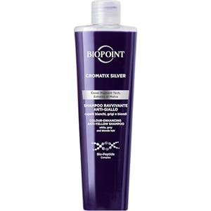 BIOPOINT Cromatix Silver Shampoo Ravvivante Antigiallo - Deterge Dolcemente, Ravviva I Riflessi Ed Esalta La Luminosità Dei Capelli Bianchi, Grigi E Brizzolati, Viola, Floreale, 200 Millilitro