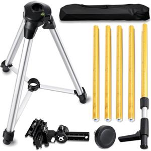WUDLEP Asta per livella laser, treppiede telescopico 3,7 m con supporto laser da 1/4 di pollice x 20 pollici per laser rotativi e di linea, telescopina regolabile