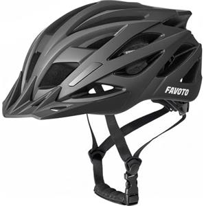 Favoto Casco Bici Adulti Leggero - Casco Ciclismo Traspirante Uomo Donna per Bicicletta da Strada MTB Antiurto Taglia Regolabile L 59-61cm Nero