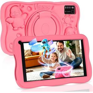 SUMTAB Tablet Bambini 7 Pollici con Controllo Parentale, Android 13 Tablette, 8 GB RAM 64GB ROM (256 GB Estensione),Software educativo preinstallato,Bluetooth, WiFi,Tablet per Bambini con Custodia(rosa)