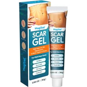MagiSel Gel Per Cicatrici In Silicone, Crema Cicatrice in Silicone, Gel Per Crema Per Cicatrici, ideale per cicatrici, lacerazioni, screpolature, abrasioni (20g)