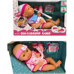 Generic Bambola con Biberon e Ciuccio Bambolotto cm 35 Dolcissime Cure Bambolotto Baby Sweet Bambola Dolcezza come un Bimbo Vero,Colori Assortiti Colore Casuale (b)