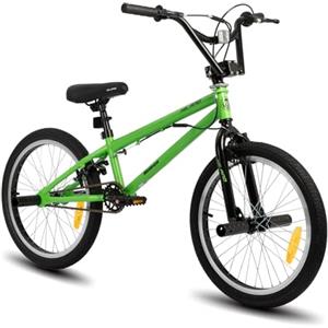 HH HILAND HILAND BMX Freestyle 20 Pollici con 4 Pegs per Ruote e Sistema Sterzo Rotore 360°, per Ragazzi, Ragazze e Adolescenti dai 7 Anni in Su, Verde