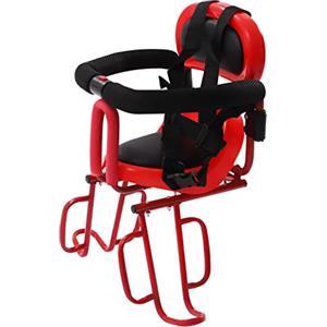 KigerNee Seggiolino posteriore per bicicletta, rosso, 6 mesi, 6 anni, con cintura di sicurezza a 5 punti e telaio in acciaio, universale, per e-bike, mountain bike, biciclette pieghevoli (fino a 30 kg), con