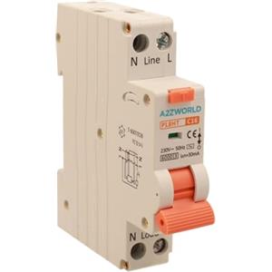 A2ZWORLD Interruttore Magnetotermico Differenziale 16A C16, Tipo AC Curva C, 1P+N 6kA 30mA 220V, RCBO Slim, Occupa Solo 1 Modulo DIN