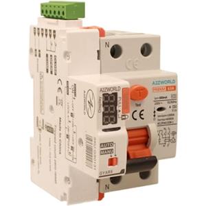 A2ZWORLD Interruttore Differenziale Riarmo Automatico, Salvavita 300mA 63A, Tipo A 300mA, 3 Tentativi (10s/60s/300s), Occupa 3 Moduli DIN, RCCB 1P+N 6kA 220V, Display A Led