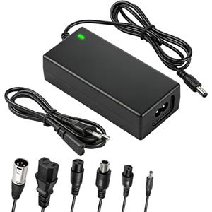 SureFly Caricabatterie Monopattino Elettrico 42V 2A Universale con 6 Connettori, Caricatore per Batteria 36V per Scooter, Hoverboard e Bicicletta Elettrica, Adattatore di Alimentazione Compatibile