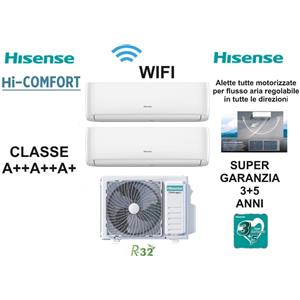 HISENSE Climatizzatore Condizionatore Hisense Dual Split Inverter serie HI-COMFORT 9+9 A++A+ 2AMW35U4RGC R-32 Wi-Fi Integrato + SMART VOICE CONTROL LINEA 2026 PRONTA CONSEGNA