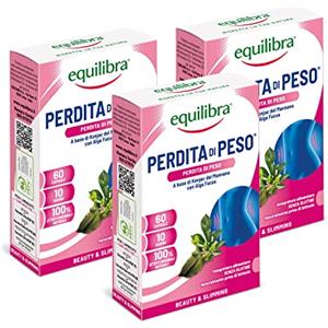 Equilibra Integratori Alimentari, Perdita di Peso, Integratore per Pedita Peso con Fibra di Konjac e Alga Fucus, Normale Metabolismo e Normale Funzione Tiroidea, Senza Glutine, 3 Pezzi da 60 Capsule